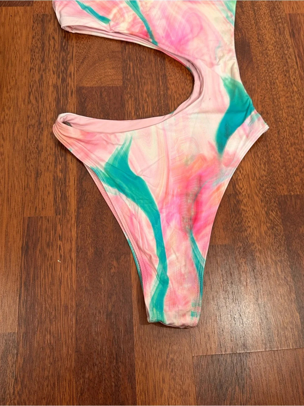 Frankies Bikinis Mackie one piece Serotonin Tie dye asymmetrical swimsuit small
